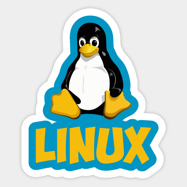 Linux Tux Penguin Logo Sticker by vladocar